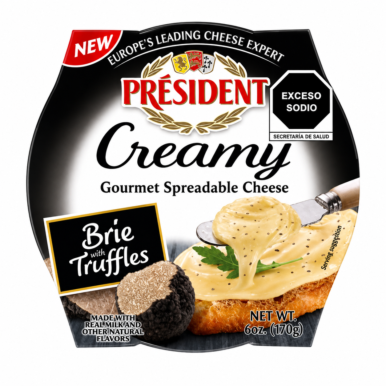 QUESO BRIE UNTABLE CON TRUFA PRÉSIDENT 170 GR PRÉSIDENT