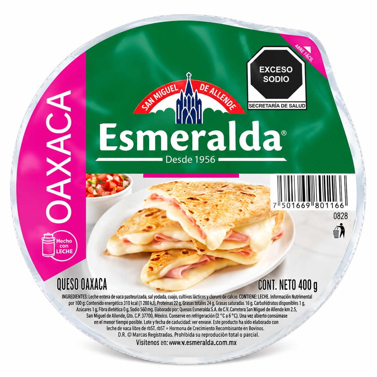 QUESO OAXACA ESMERALDA DE 400 GR ESMERALDA