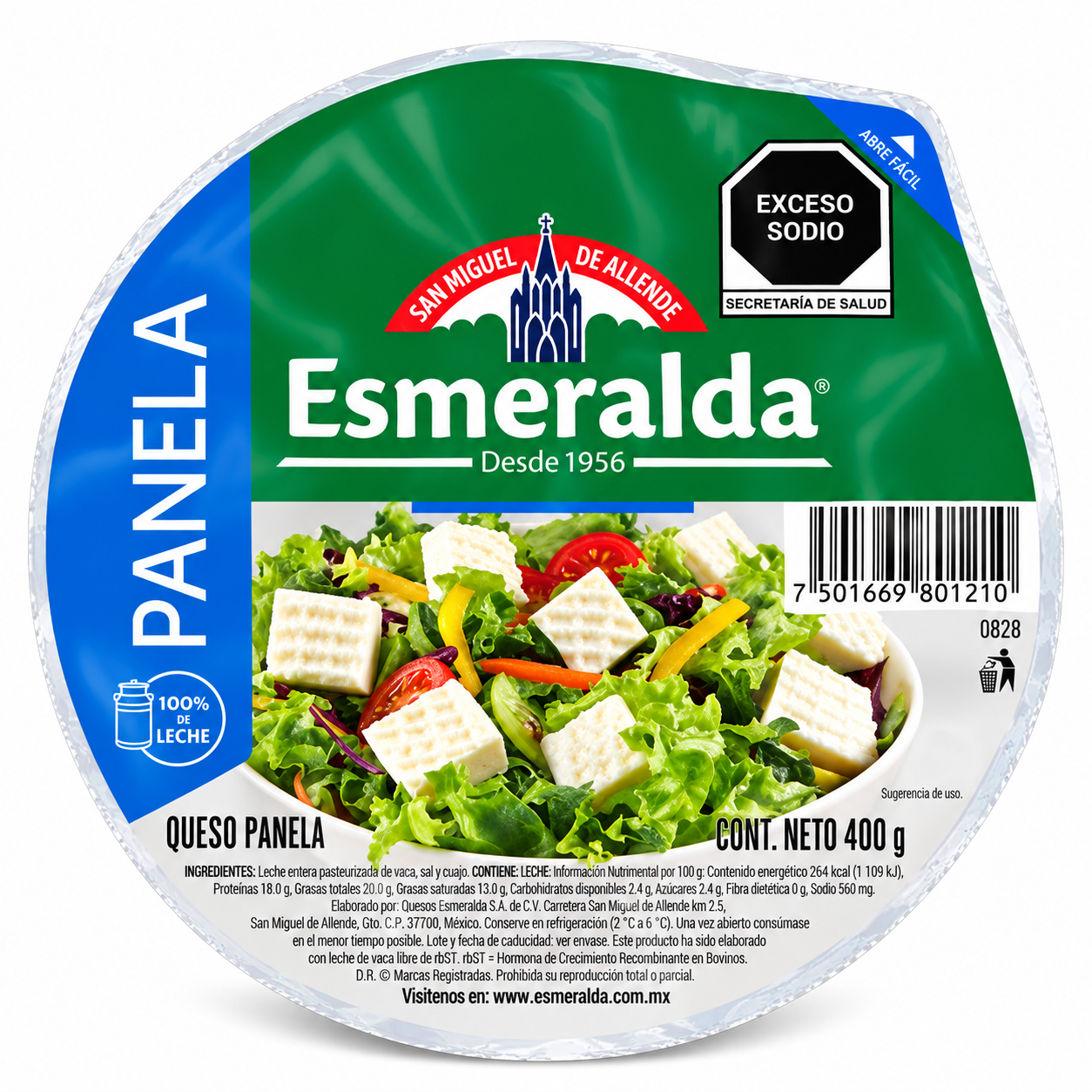 QUESO PANELA ESMERALDA 400 GR ESMERALDA