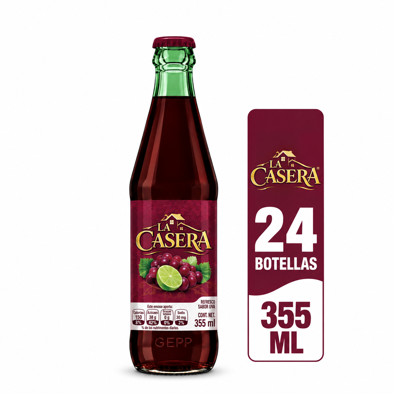 SANGRIA LA CASERA UVA VIDRIO 24 - 355 ML PEPSI